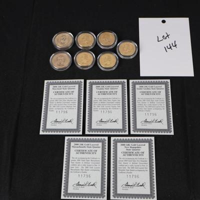 24K gold layered State Quarters Lot (7)