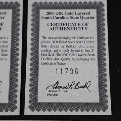 24K gold layered State Quarters Lot (7)