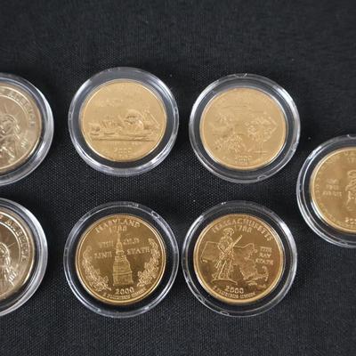 24K gold layered State Quarters Lot (7)