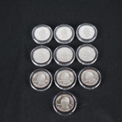 Silver Proof & Silver Clad Quarters Lot (10)