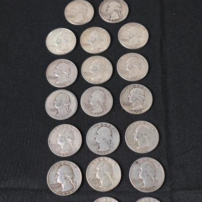 Silver Quarter Lot, All 90% Silver (20)