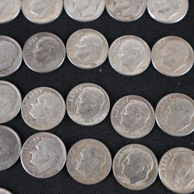Roosevelt Dime Lot - Pre 1964, All 90% Silver (39)