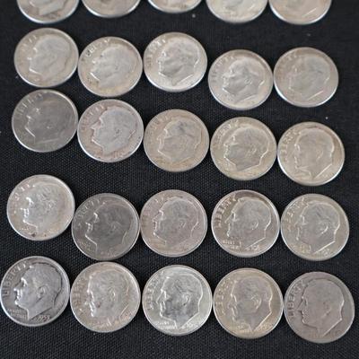 Roosevelt Dime Lot - Pre 1964, All 90% Silver (39)