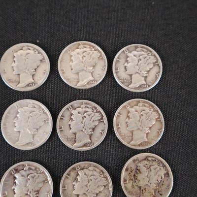 Mercury Dime Lot (10)