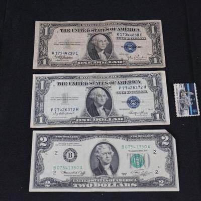 US Notes $1 & $2 - Silver Certificate