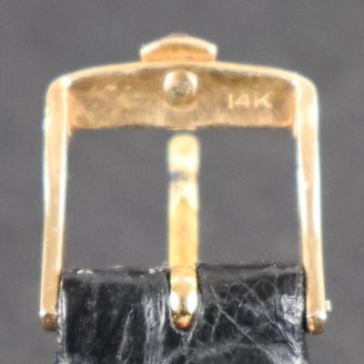 VINTAGE BULOVA ACCUTRON 14K GOLD CASE MEN'S WATCH DAY DATE