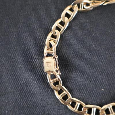 14Kt Gold Mariner Link Bracelet - 20.2 Grams