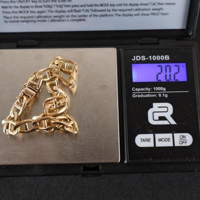 14Kt Gold Mariner Link Bracelet - 20.2 Grams
