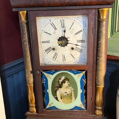 Sale Photo Thumbnail #4: Reverse Painted Clock
