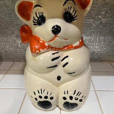 Sale Photo Thumbnail #47: Vintage Ceramic Teddy Bear Cookie Jar