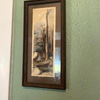 Sale Photo Thumbnail #88: Antique Outdoors Watercolor 