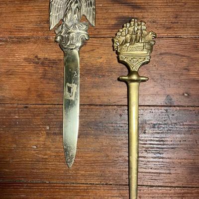 Sale Photo Thumbnail #95: Vintage Brass Letter Openers