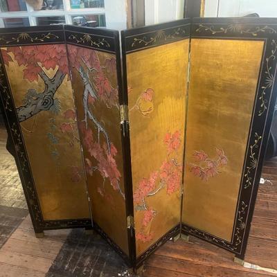 Sale Photo Thumbnail #125: Lacquer 4 Panel Folding Screen 