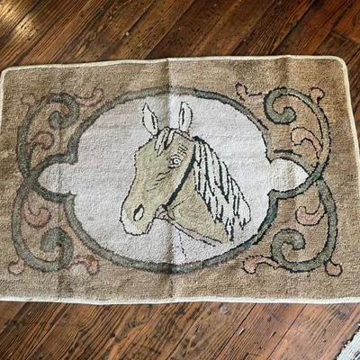 Sale Photo Thumbnail #136: Antique Hand Made Horse Hook Rug