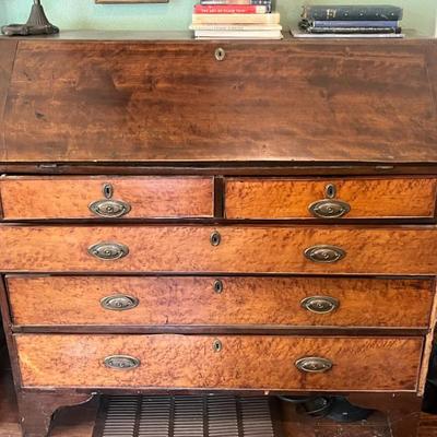 Sale Photo Thumbnail #138: 18th Century Birdseye Maple Slant Front Desk 