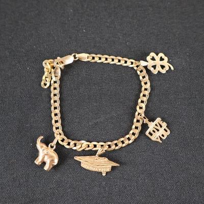 14Kt Gold Bracelet with charms