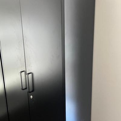 2 Black Metal Cabinets  in Main Building Office