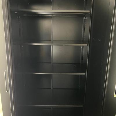 2 Black Metal Cabinets  in Main Building Office