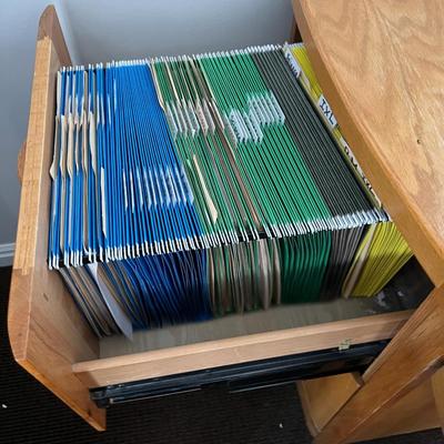 OAK Desk with Attached File Cabinet Main Office 