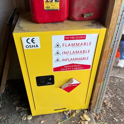  Shed - Flammable Cabinet with Several Gas Cans