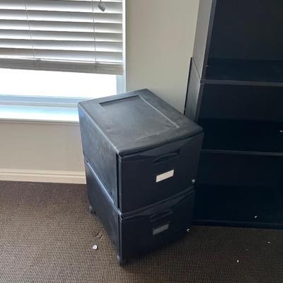 Melamine Shelf, Two Drawer File 