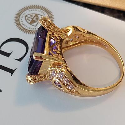 GIA CERTIFIED LAB GROWN AMETHYST RING
