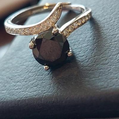 GRA CERTIFIED BLACK MOISSANITE RING