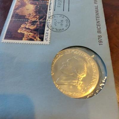 1976 Bicentennial first day cover coin