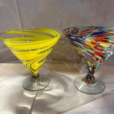 It’s martini time! Confetti Hand-blown Martini Glasses. Six fun, colorful stems!