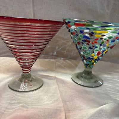 It’s martini time! Confetti Hand-blown Martini Glasses. Six fun, colorful stems!