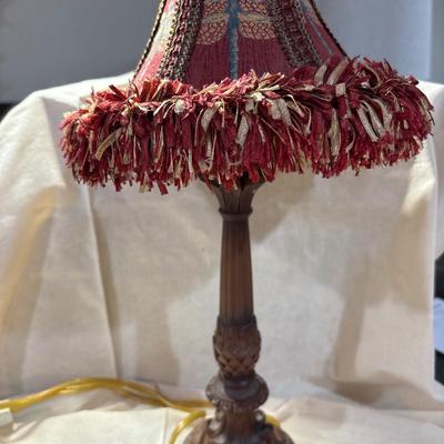 Lamp, wooden dish, photo frame