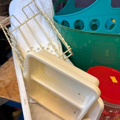 Crystal tray, glasses and plastic items