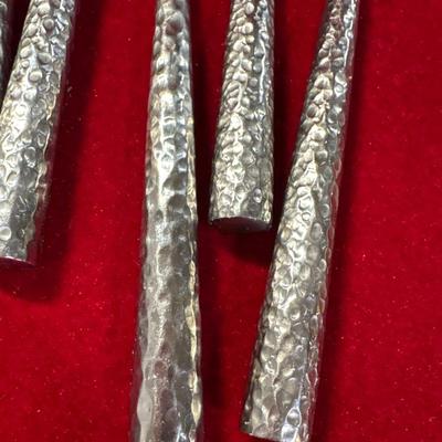 Four place setting hammered design flatware!