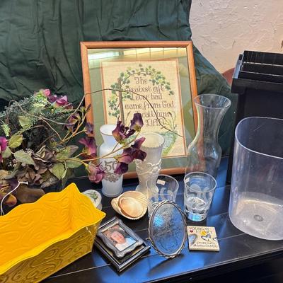 Cross-stitch Dad wall art, vases, decor