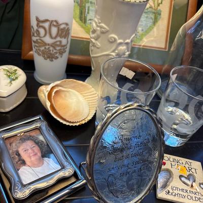 Cross-stitch Dad wall art, vases, decor