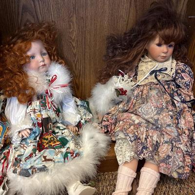 Large porcelain dolls (redhead was $400)