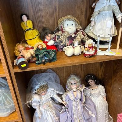 Porcelain dolls & others