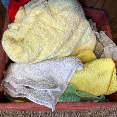 Crate with rags