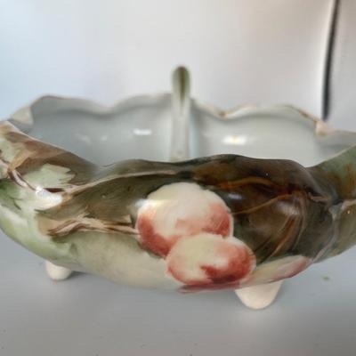 Hand painted footed bowl with spoon