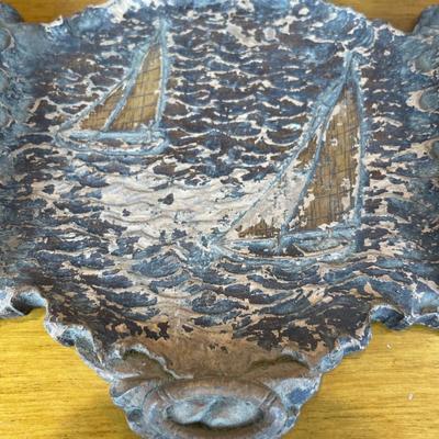 00 vintage Syroco style double cigar holder & holder