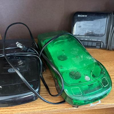 Two VHS rewinders & cassette player