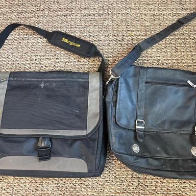 Two laptop bags (one leather)