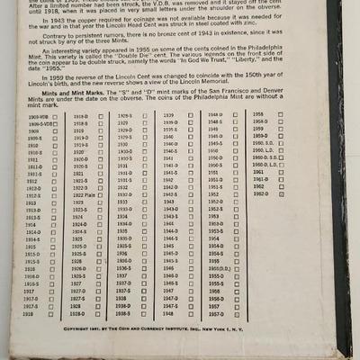 Vintage Lincoln Cents Collector Book