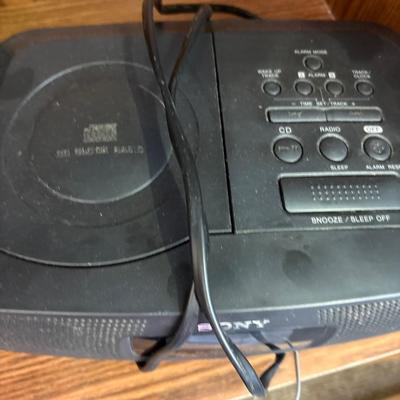 Boom box and alarm clock with CD play