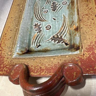 Artist signed pottery tray!