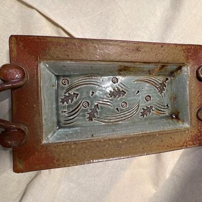 Artist signed pottery tray!