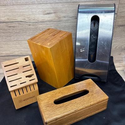 Knife blocks, bag & Kleenex dispensers