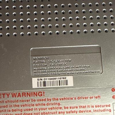 Portable DVD player with cords, microphones, and more