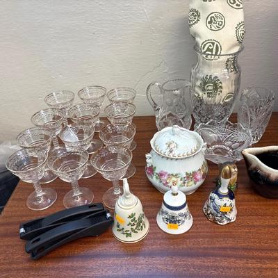 Crystal stemware, bowls, bells & more