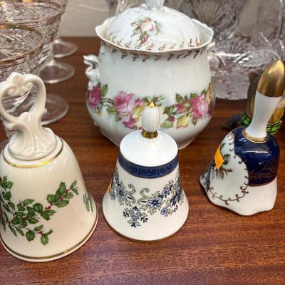 Crystal stemware, bowls, bells & more